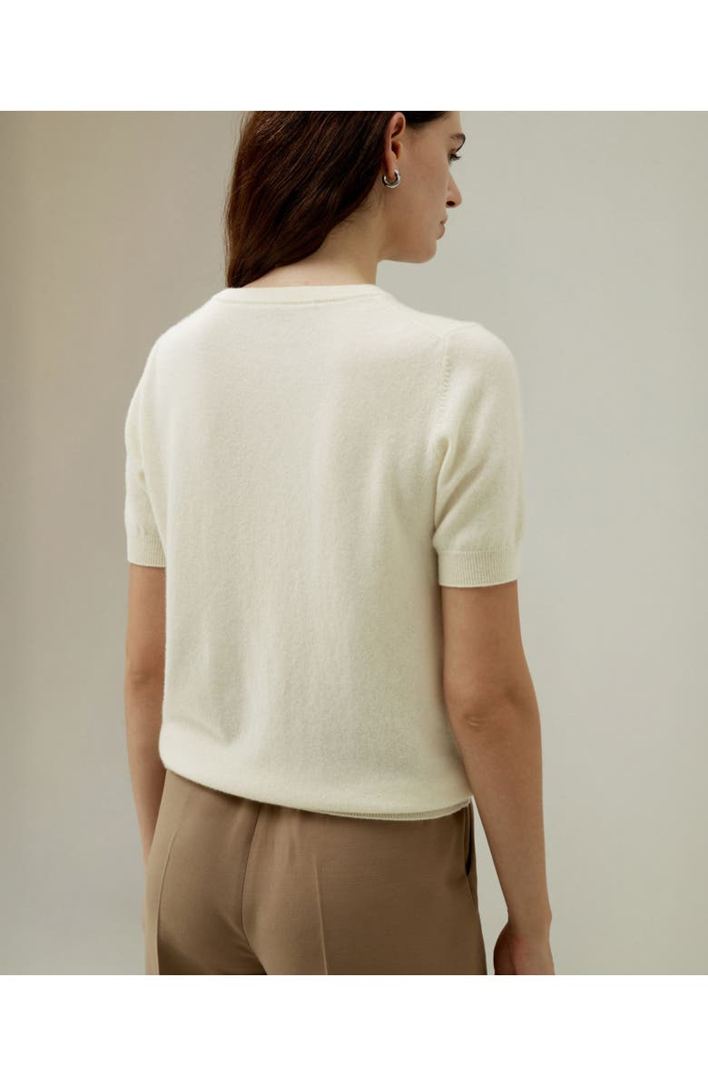 Lilysilk Women's Baby Cashmere Crew Neck Knit Top, Alternate, color, White