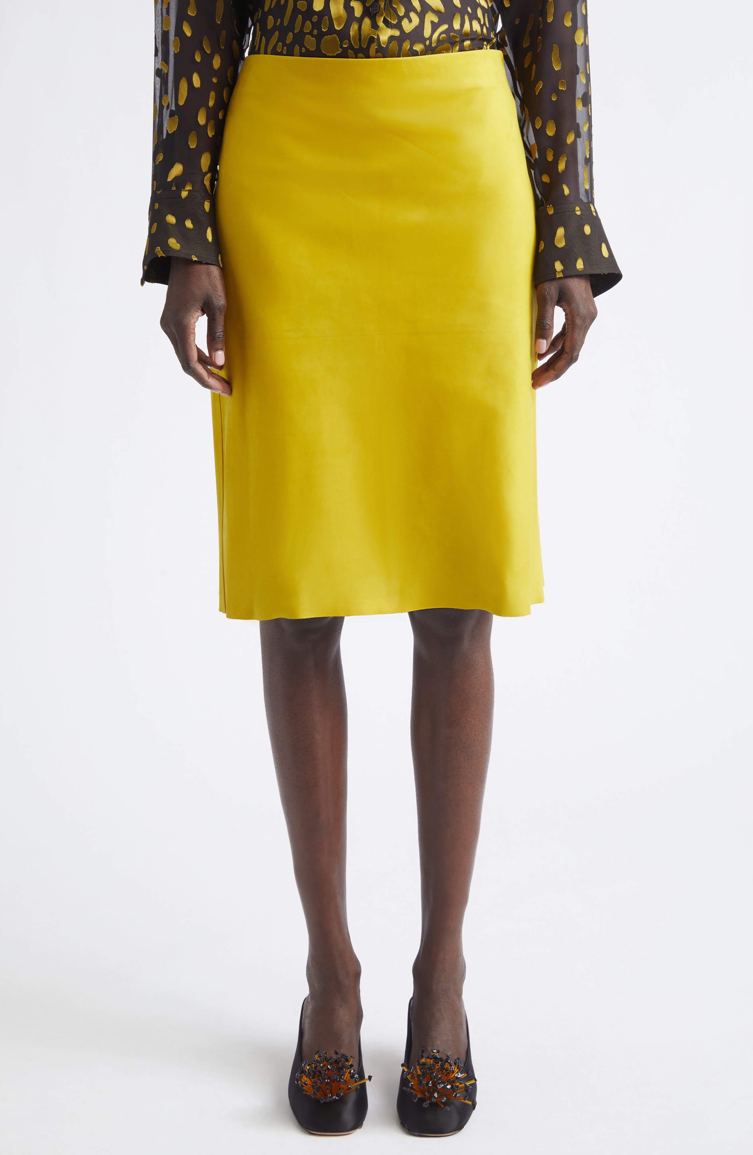 Nubuck Pencil Skirt