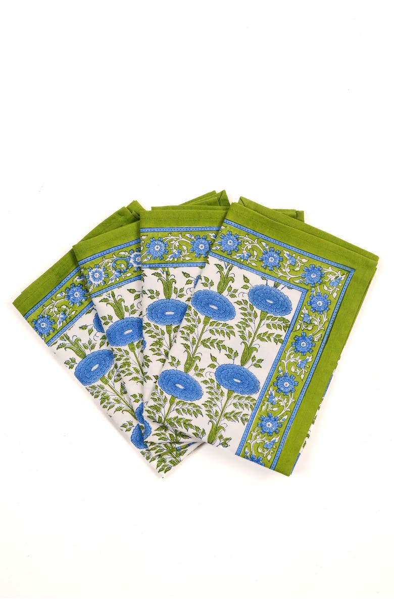 Inner Child Araminta Blockprint Napkins - Set of 4, Alternate, color, Blue