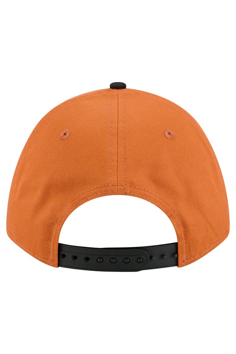 Men's New Era Texas Orange/Black Texas Longhorns Arch Two-Tone Rope 9FORTY A-Frame M-Crown Adjustable Hat, Alternate, color, Burnt Orange