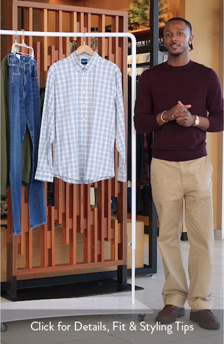 Gatlin Check Performance Button-Up Shirt, sales video thumbnail