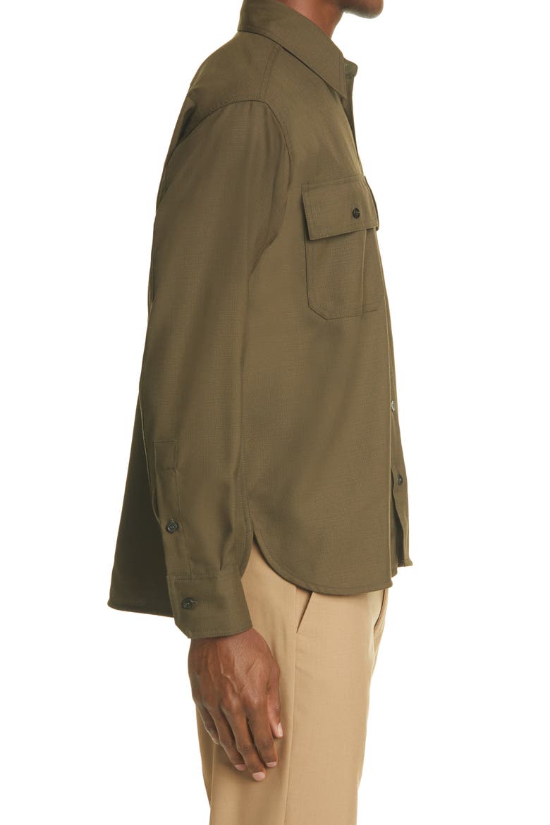 '50s Fresco Wool Shirt, Alternate, color, DARK OLIVE