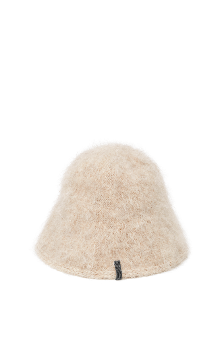 Brunello Cucinelli Mohair and wool knit bucket hat with monili, Main, color, 