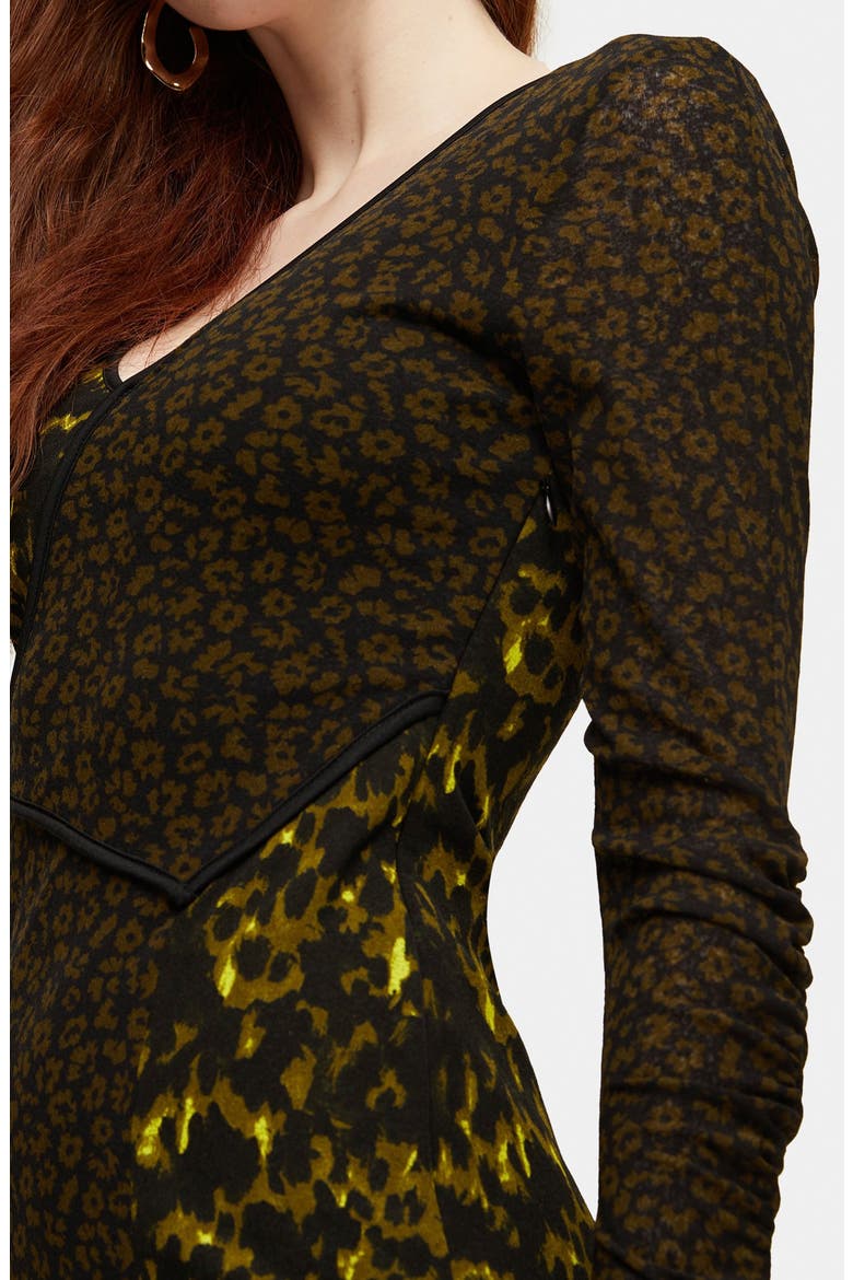 Mix & Match Long Sleeve Jersey Midi Dress, Alternate, color, BLACK MULTI