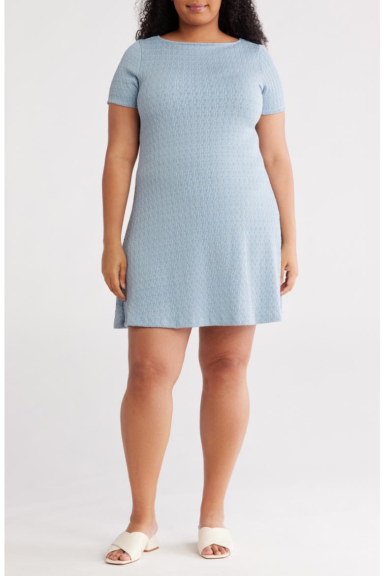 Short Sleeve Swing Dress, Main, color, BLUE