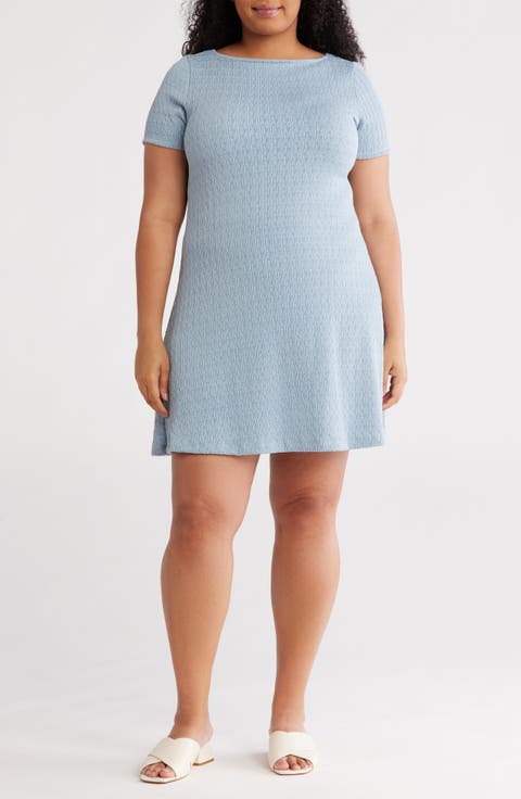 Short Sleeve Swing Dress (Plus)