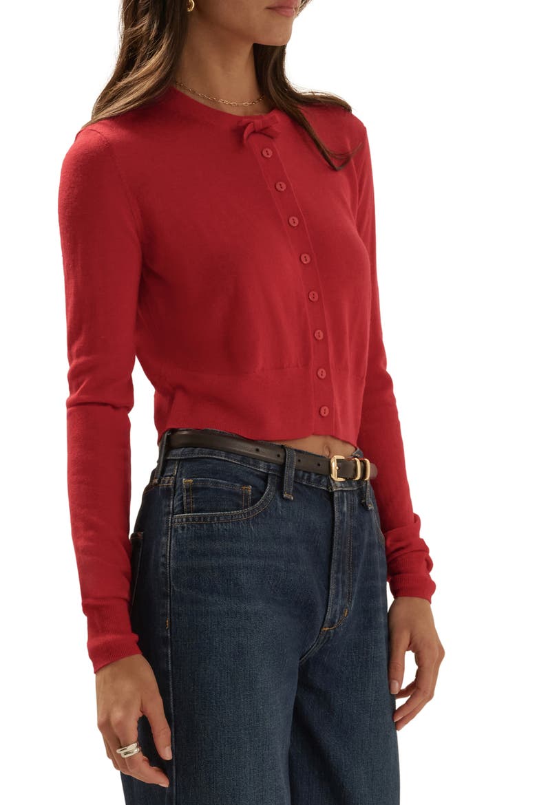 The Curtsey Wool Cardigan, Alternate, color, CRIMSON