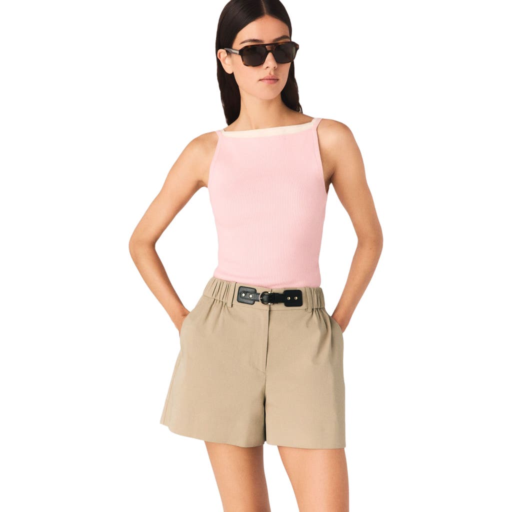 maje High straight-neck top in Pink at Nordstrom, Size X-Small
