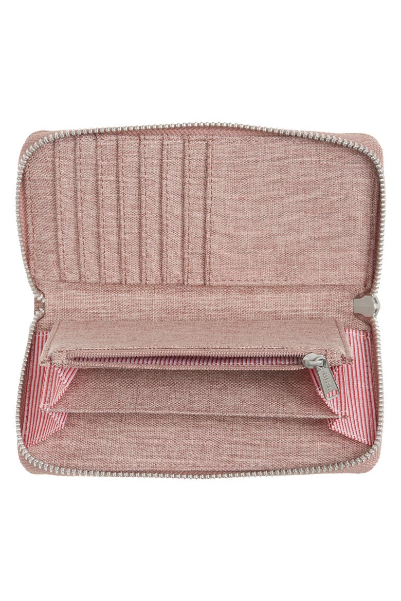 Thomas Canvas Zip Wallet, Alternate, color, ASH ROSE CROSSHATCH