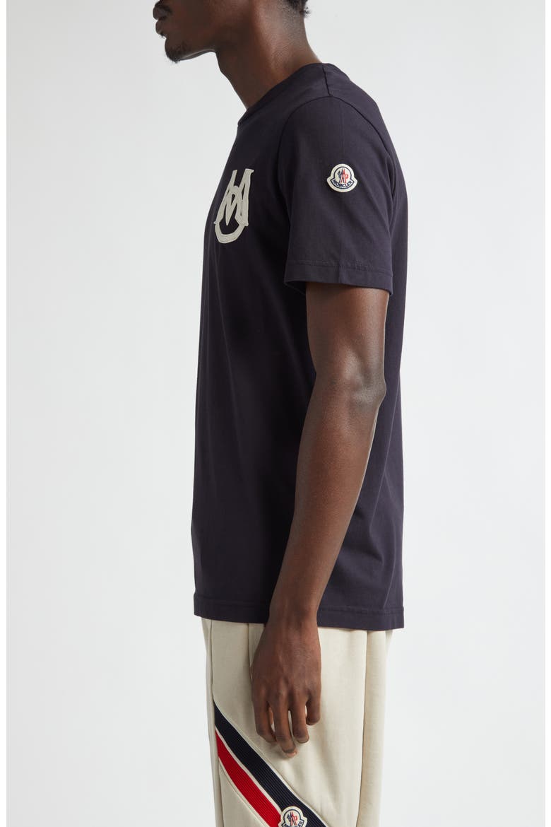 Monogram Logo Cotton T-Shirt, Alternate, color, NAVY BLUE