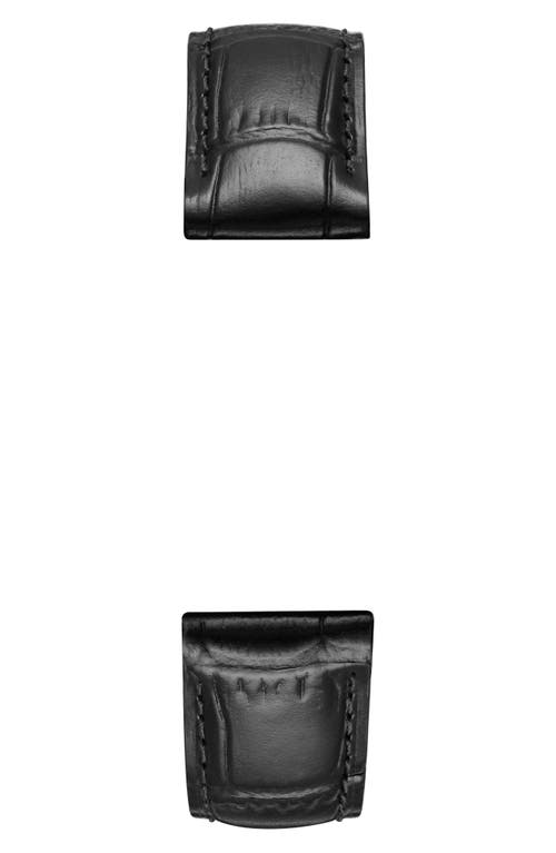 Michele 18mm Croc Embossed Watch Strap In Black