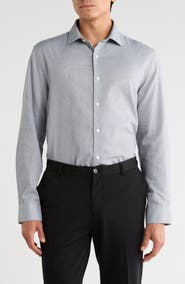 Perry Ellis Parallel Textured Twill Button-Up Shirt
