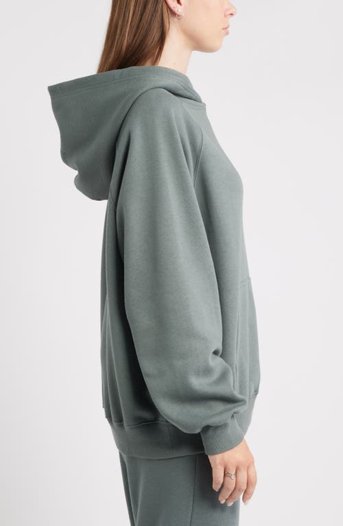 Bp. Fleece Detail Oversize Raglan Hoodie In Gray