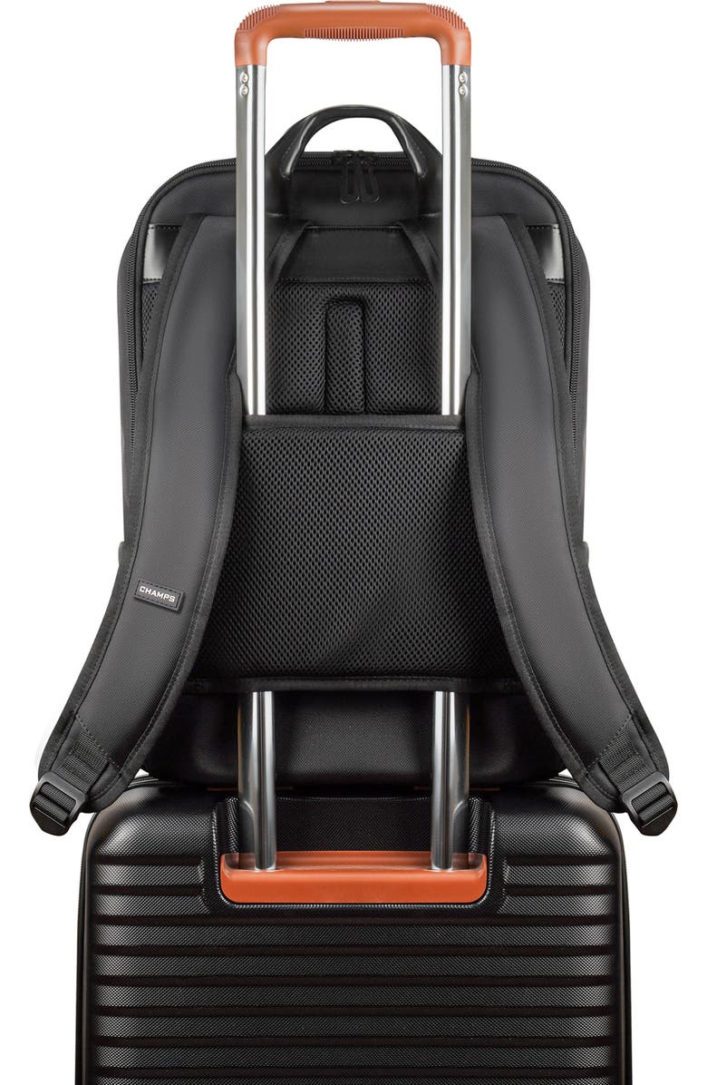 CHAMPS Waterproof Laptop Backpack, Alternate, color, Black