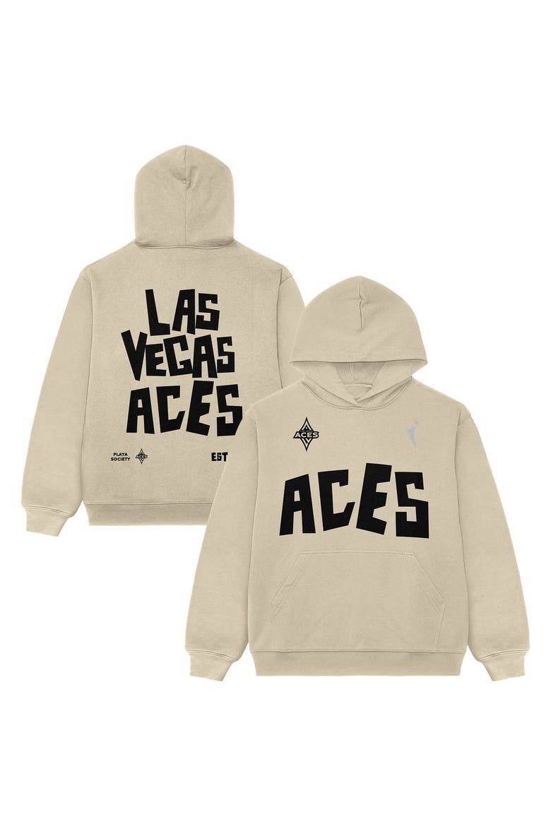 Unisex Playa Society  Oatmeal Las Vegas Aces Established Hoodie, Main, color, Oatmeal