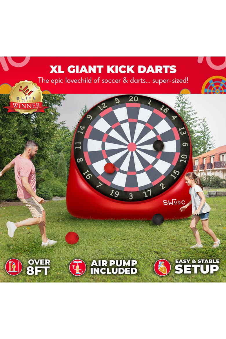 XL Giant Kick Darts Game, Alternate, color, Red