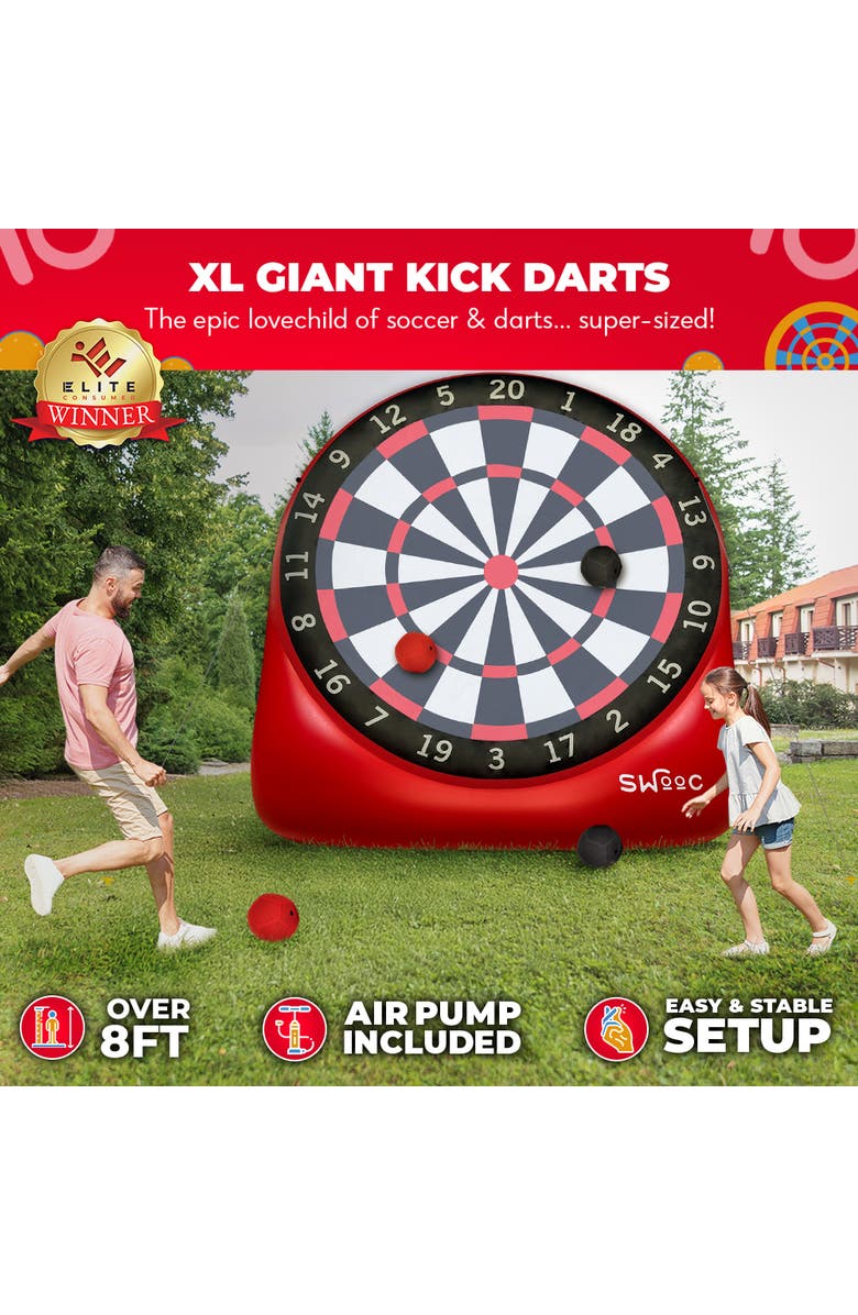 Swooc Games XL Giant Kick Darts Game, Alternate, color, Red