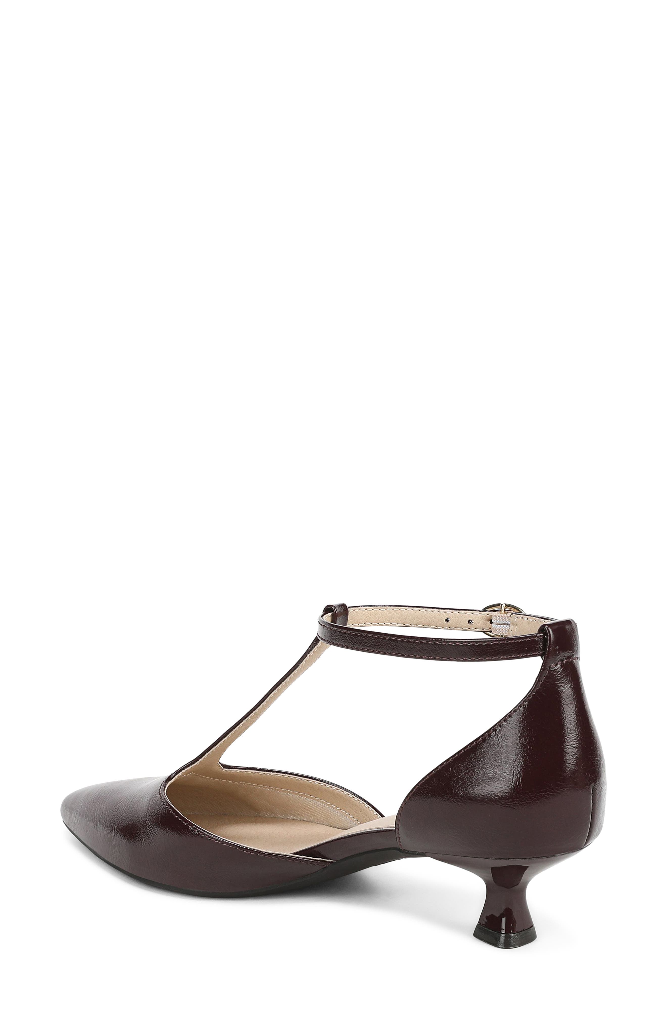Maruin Ankle Strap Pointed Toe Kitten Heel Pump, Alternate, color, CHOC PLUM