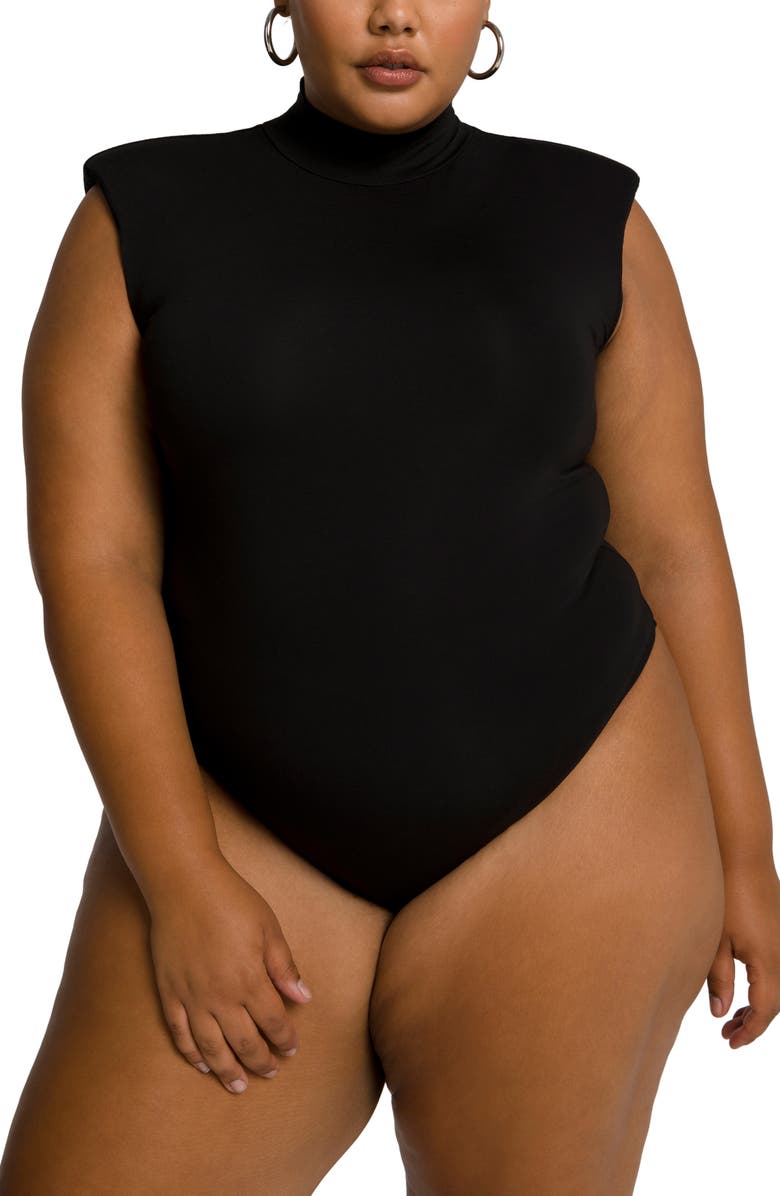 Good American Mock Neck Power Bodysuit, Alternate, color, 