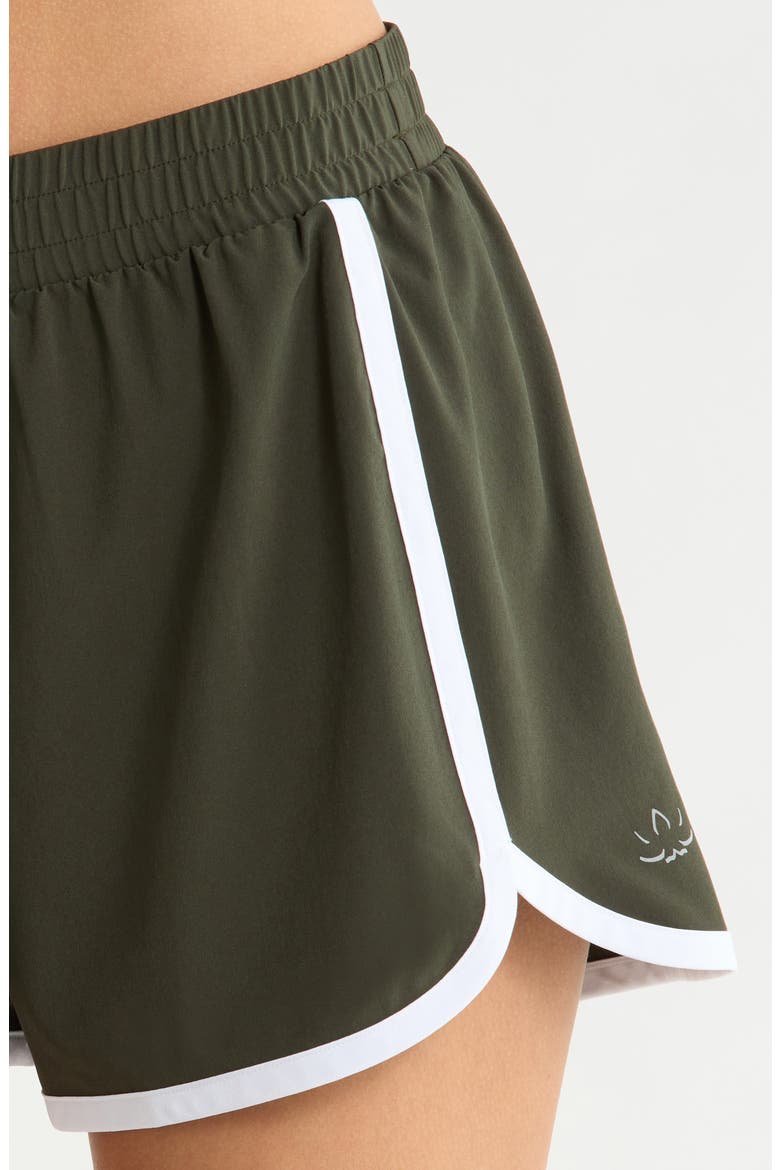 Go Retro Shorts, Alternate, color, OLIVE INK/ TRUE WHITE
