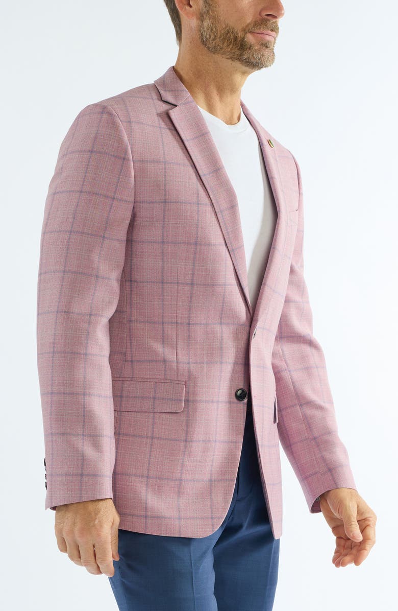 CRICKETEER Windowpane Wool Blend Sport Coat, Alternate, color, Berry