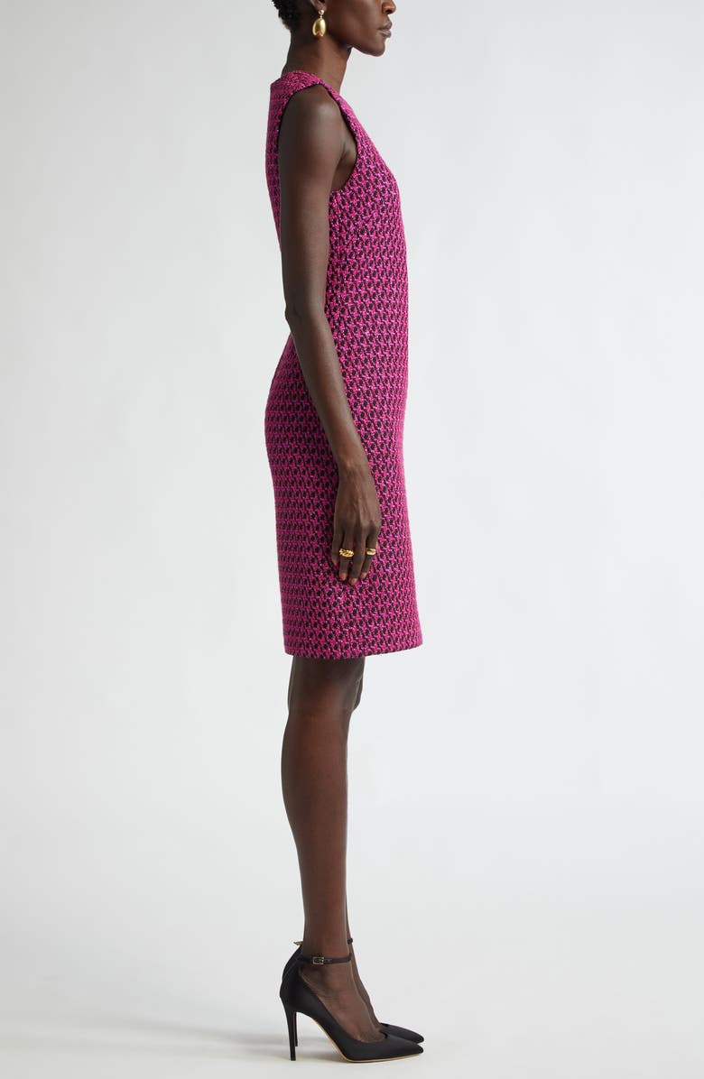 ST. JOHN Honeycomb Tweed Sleeveless Sheath Dress, Alternate, color,