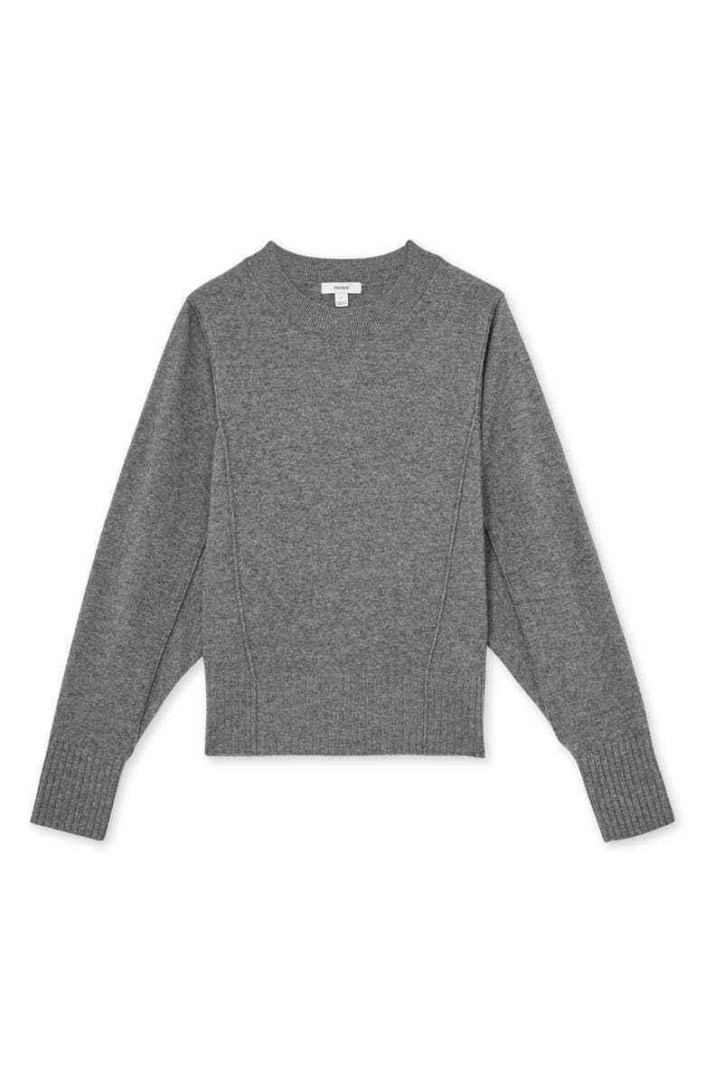 Reiss Suki Wool & Cashmere Blend Crewneck Sweater, Alternate, color, Charcoal