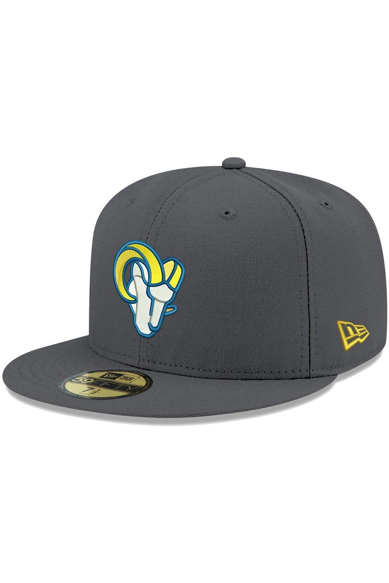 Men's New Era Graphite Los Angeles Rams Alternate Logo Storm II 59FIFTY Fitted Hat, Main, color, Graphite