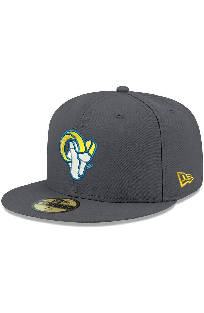 New Era Men's New Era Graphite Los Angeles Rams Alternate Logo Storm II 59FIFTY Fitted Hat, Main, color, 