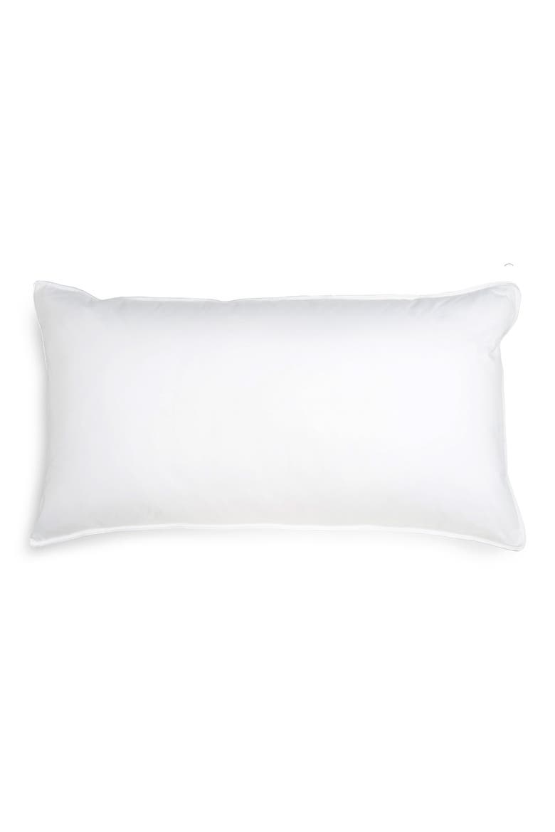 Down Feather Chamber Pillow, Main, color, WHITE