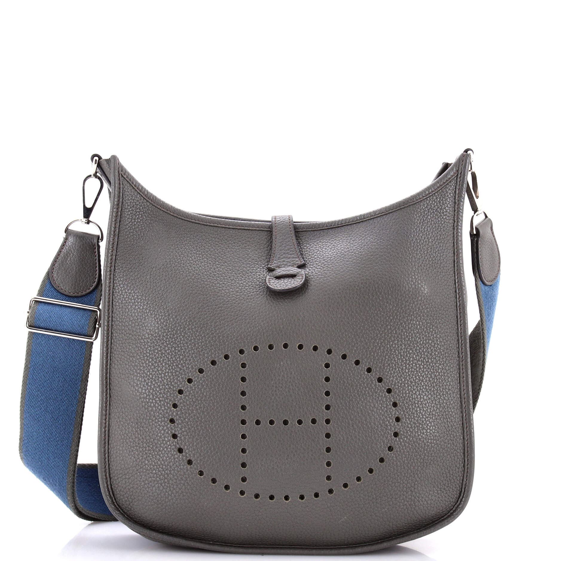 Pre-Owned Hermes Evelyne Bag Gen III Clemence PM, Main, color, Vert De Gris