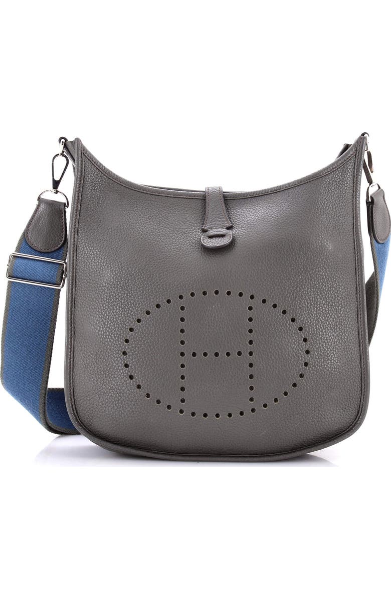 Pre-Owned Hermes Evelyne Bag Gen III Clemence PM, Main, color, Vert De Gris