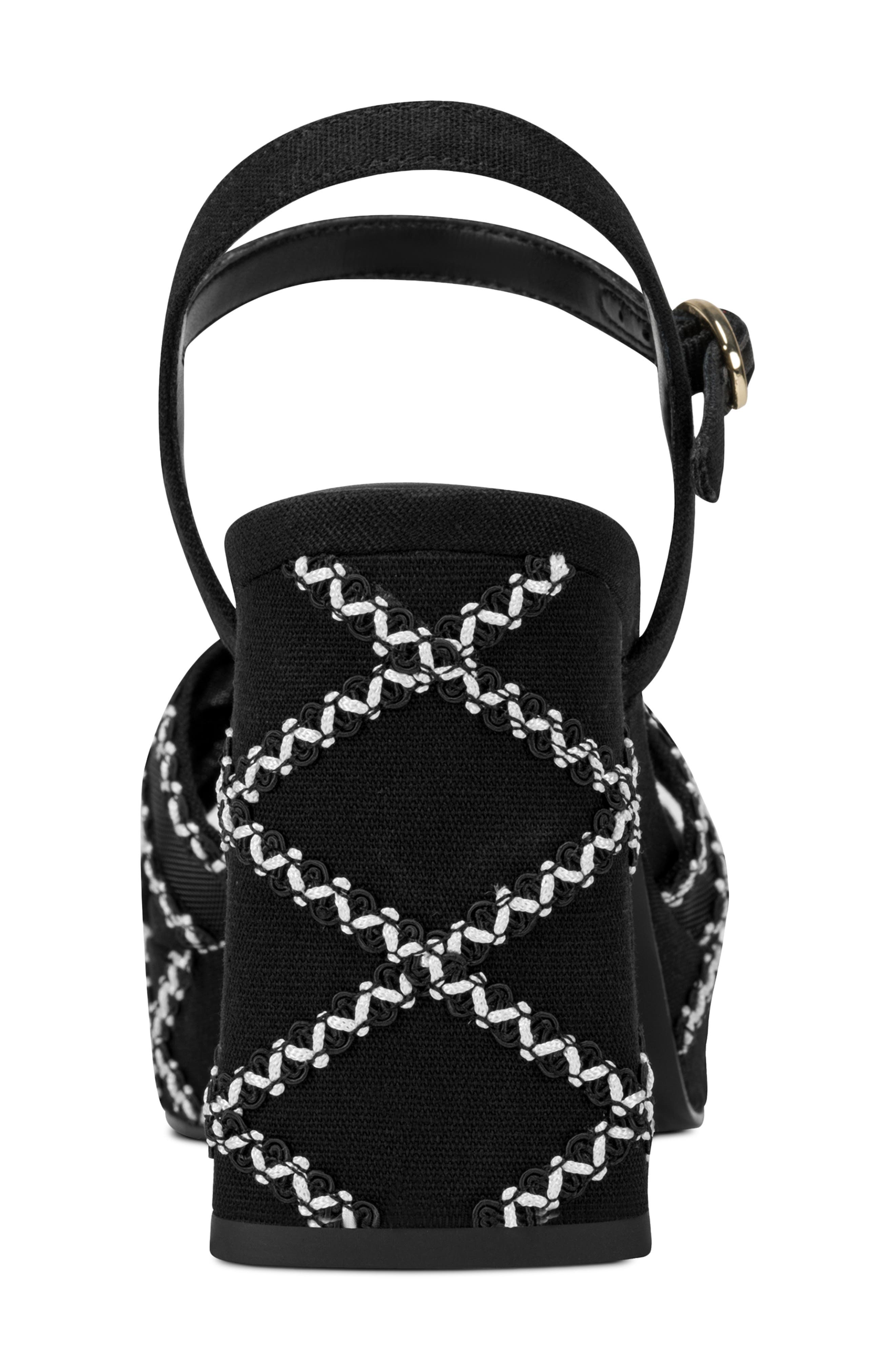 KARL LAGERFELD PARIS Hickory Stitch Platform Sandal, Alternate, color, Black