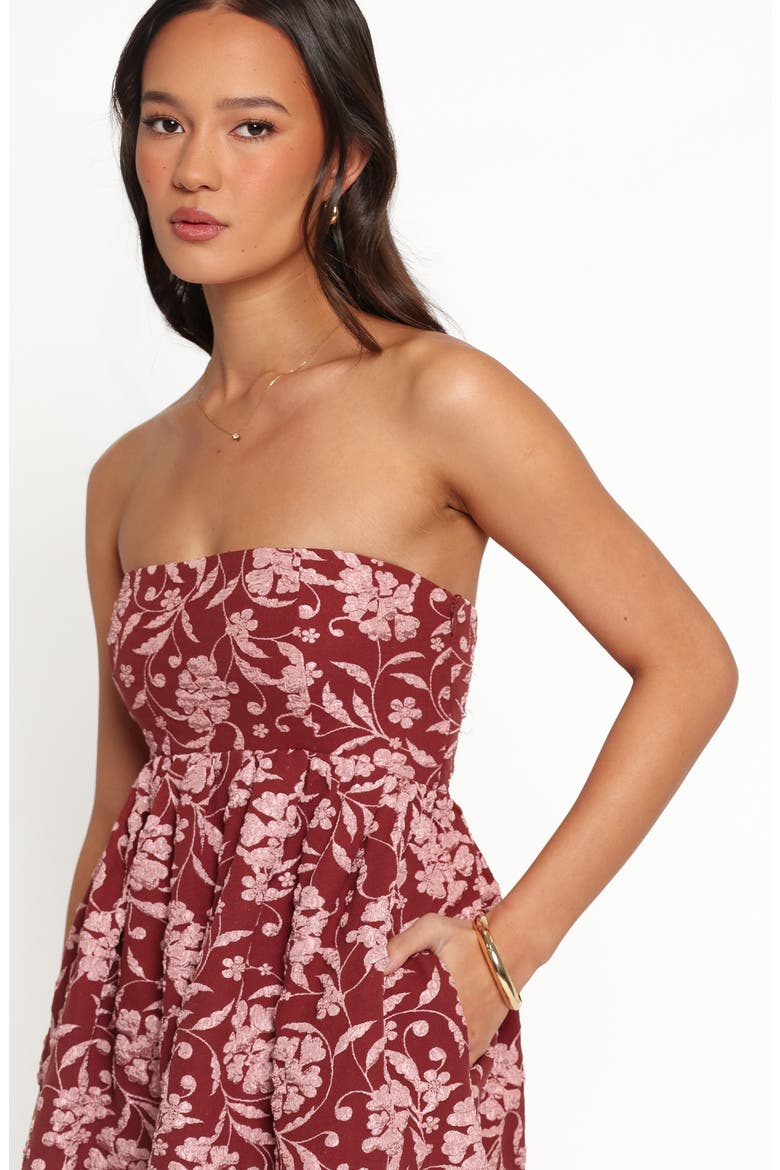 Orabella Strapless Maxi Dress, Alternate, color, RED FLORAL