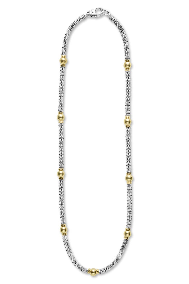 Signature Caviar Bead Station Necklace, Alternate, color, TWO-TONE