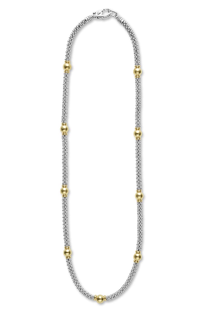 LAGOS Signature Caviar Bead Station Necklace, Alternate, color, Two-Tone