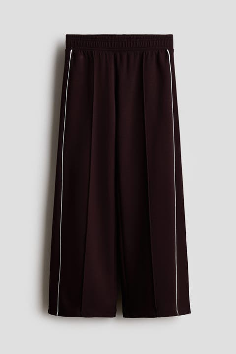 Wide-leg Scuba Knit Track Pants