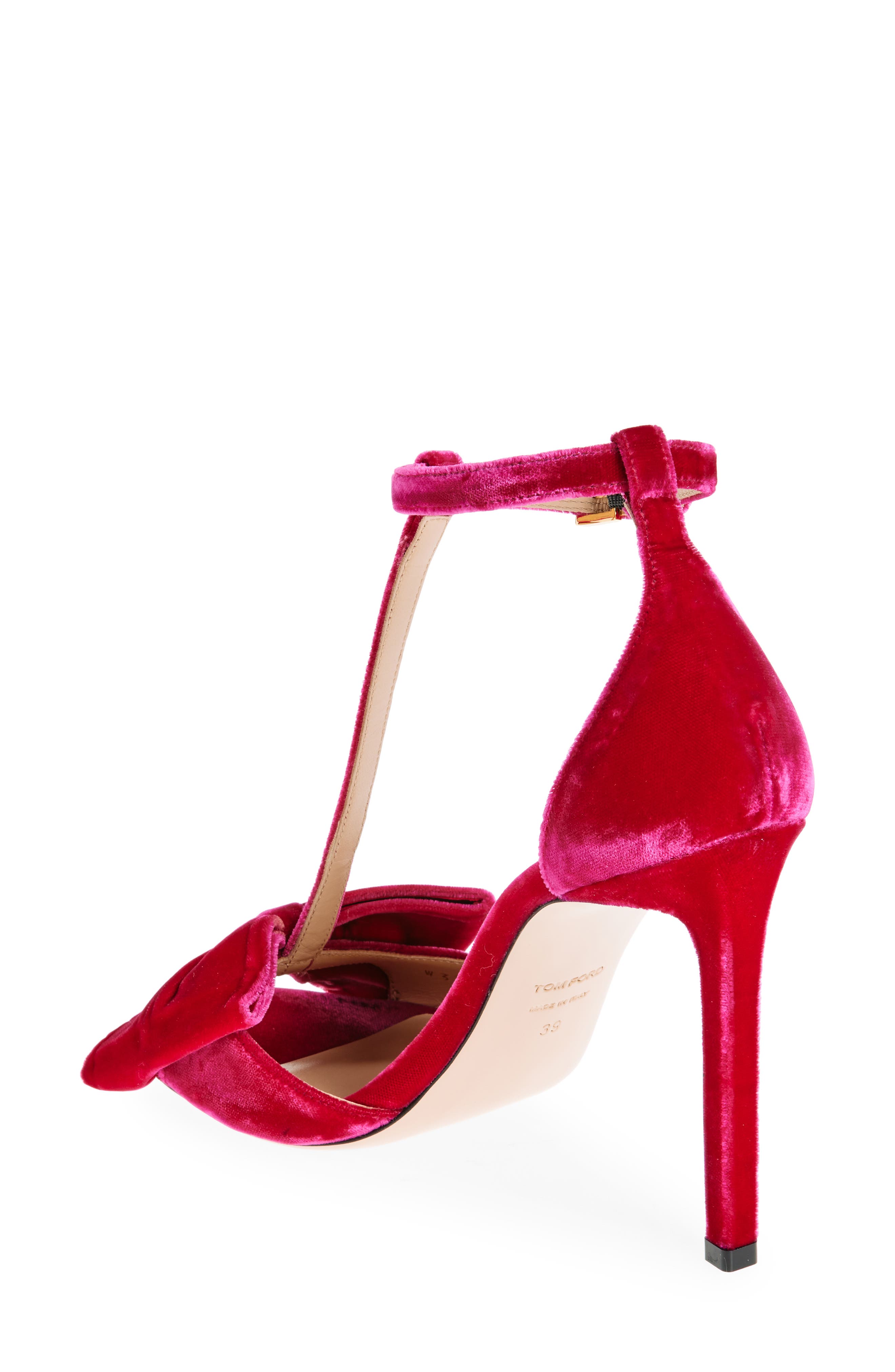 TOM FORD Brigitte Bow Velvet Sandal, Alternate, color, 