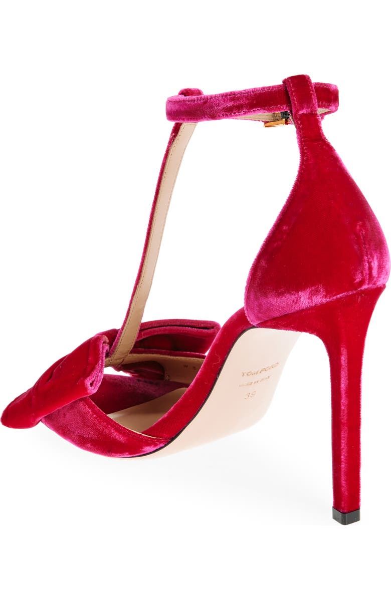 TOM FORD Brigitte Bow Velvet Sandal, Alternate, color,