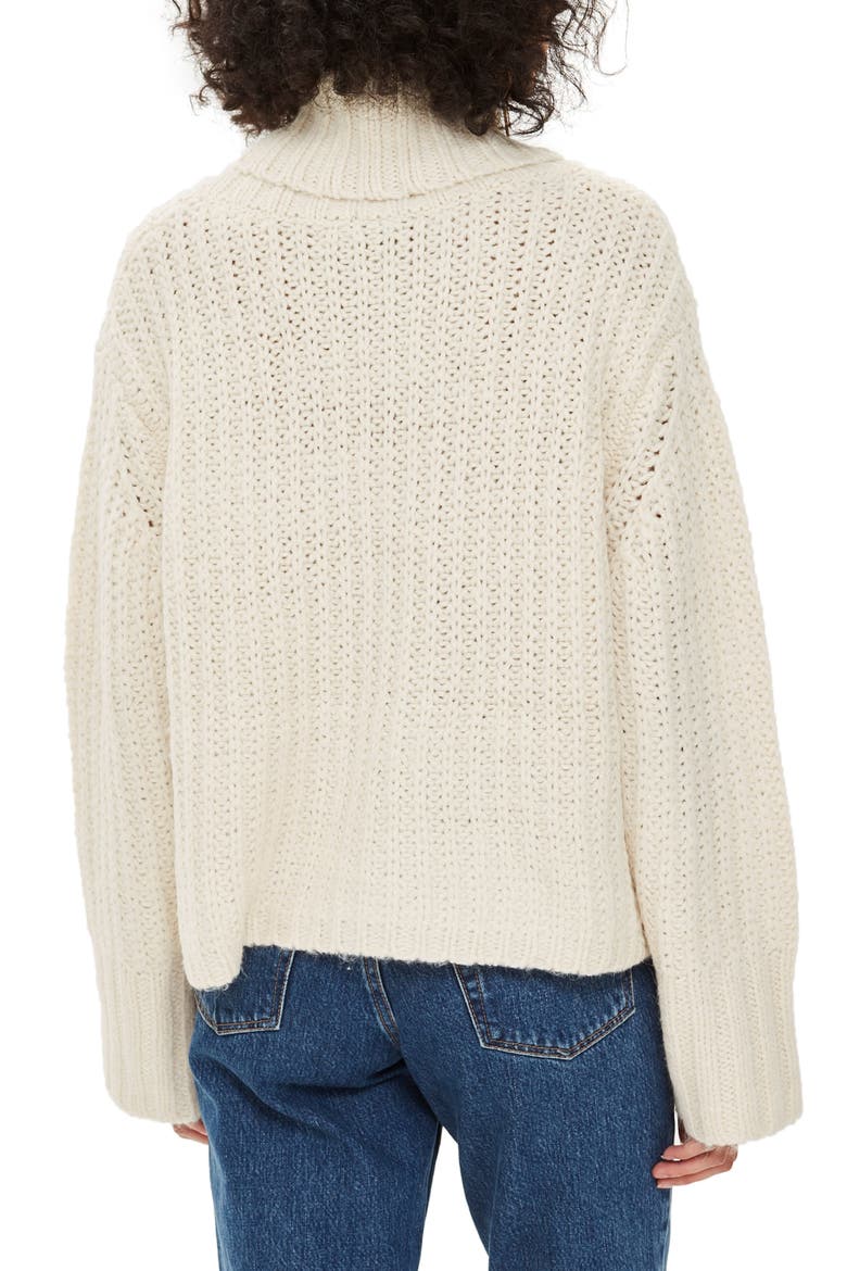 Chunky Roll Sweater, Alternate, color, IVORY