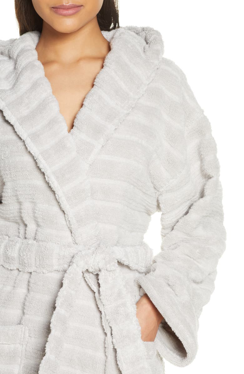 The White Company Hooded Ribbed Hydrocotton Robe, Alternate, color,