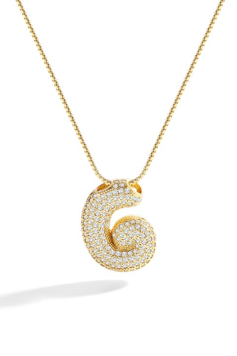 Pave Bubble Initial Necklace