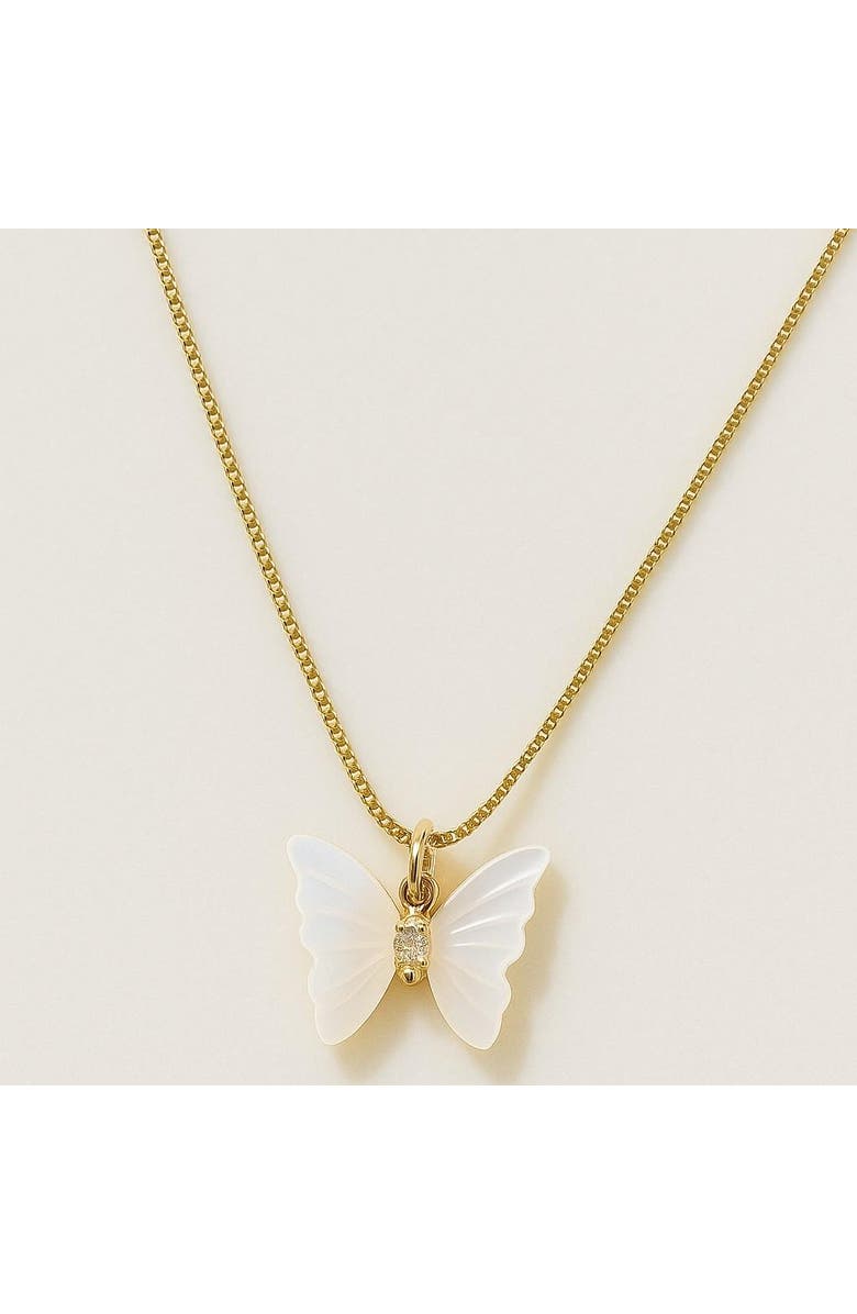 Ivy & Pearl Co. Butterfly Whisper Necklace, Main, color, Gold