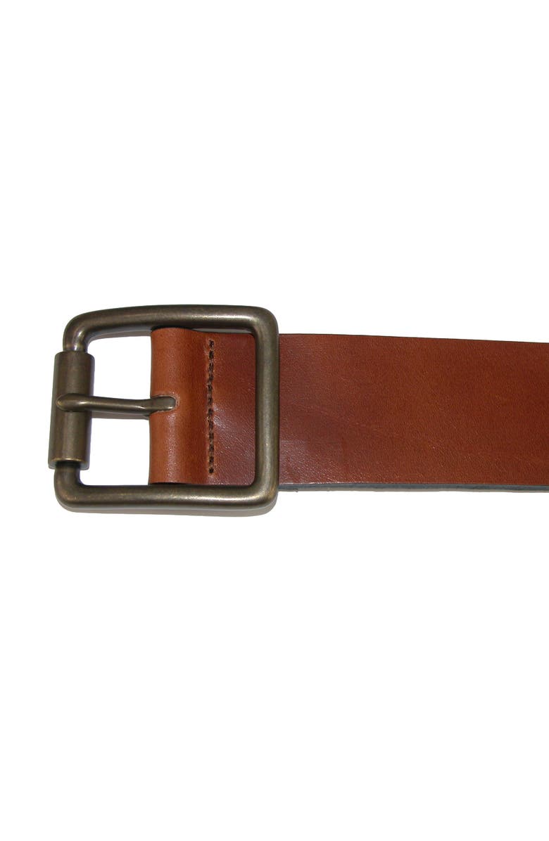 The British Belt Company Men's Ravens Italian Leather Center Bar Buckle Belt, Alternate, color, 