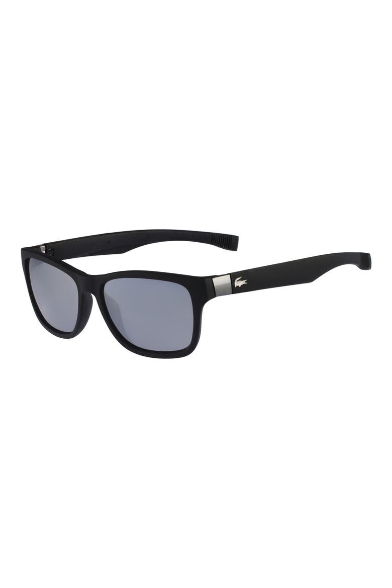 55mm Square Sunglasses, Alternate, color, SATIN BLACK