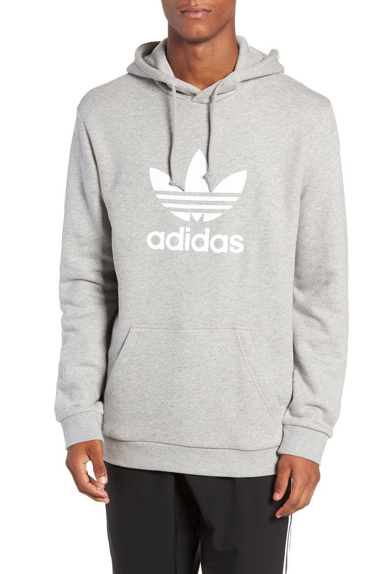 Trefoil Hoodie, Main, color, MEDIUM GREY HEATHER