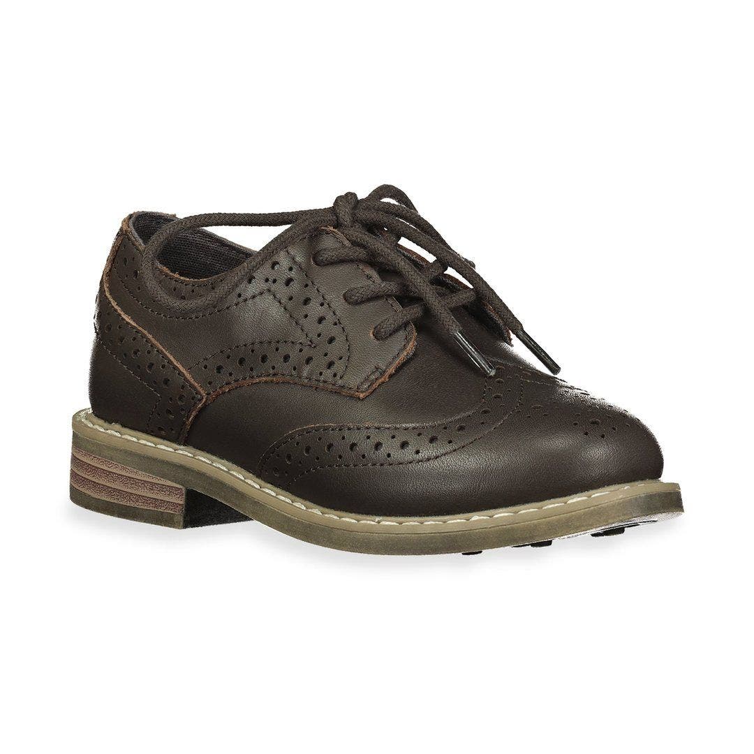 Hope & Henry Boys Leather Wingtip Oxford, Brown, Main, color, Brown