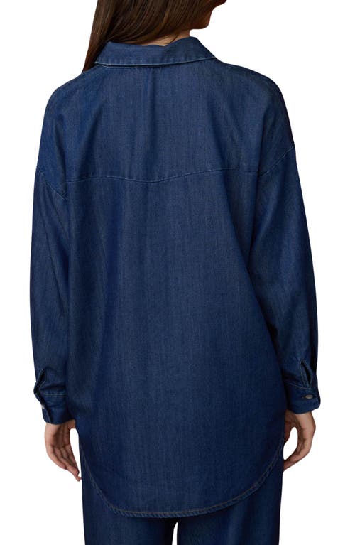 Blu Pepper Denim Long Sleeve Button Down Shirt In Blue