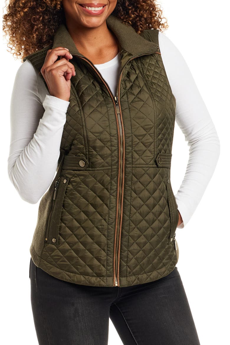 Quilted Vest, Main, color, OLIVE