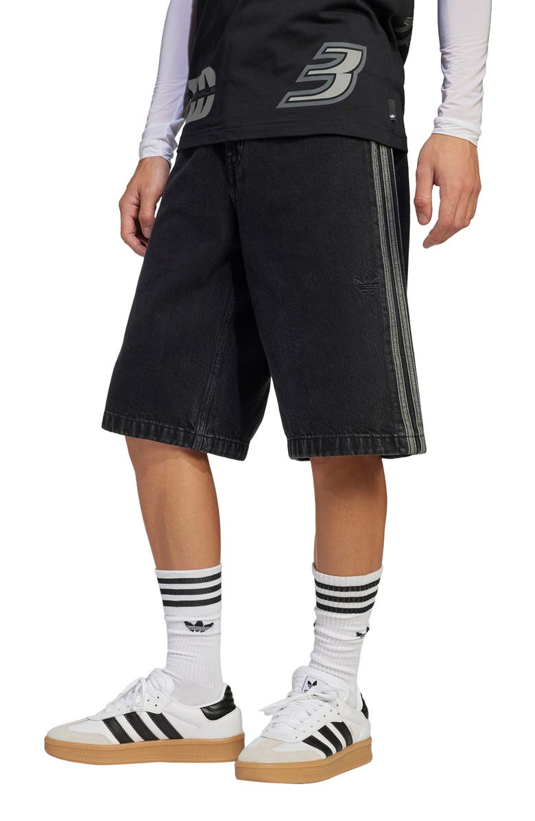 adidas Originals Adicolor Firebird Denim Shorts, Main, color,